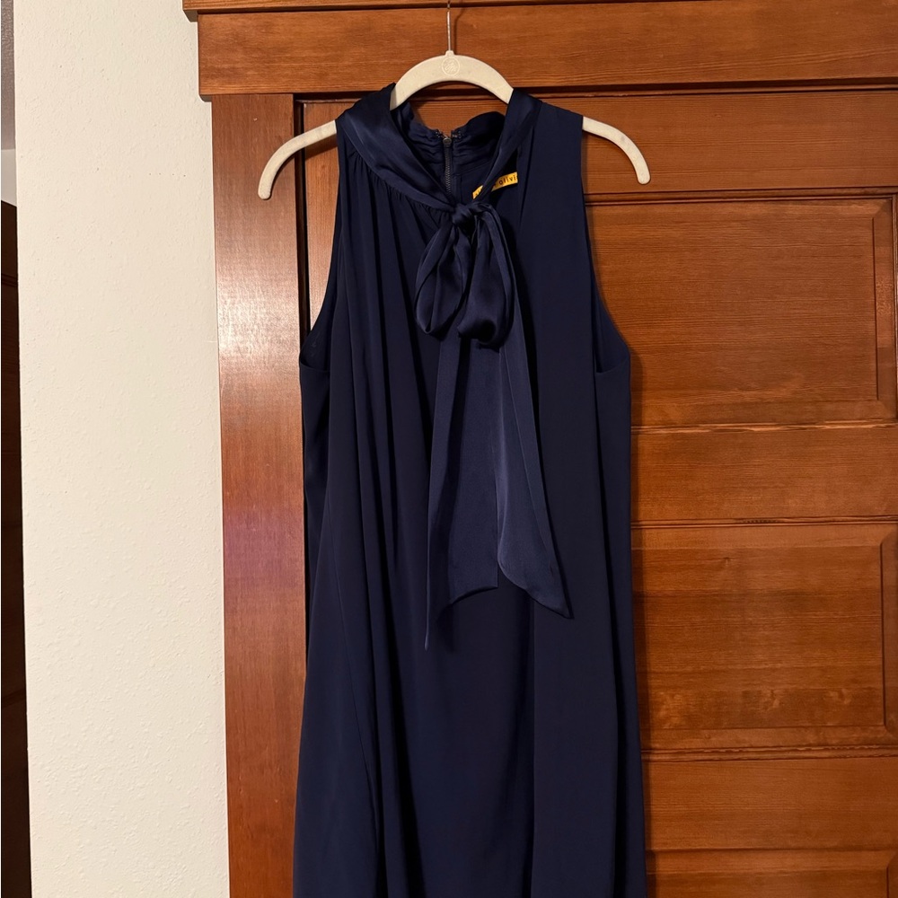 Alice + Olivia Navy Bow-Tie Mini Dress